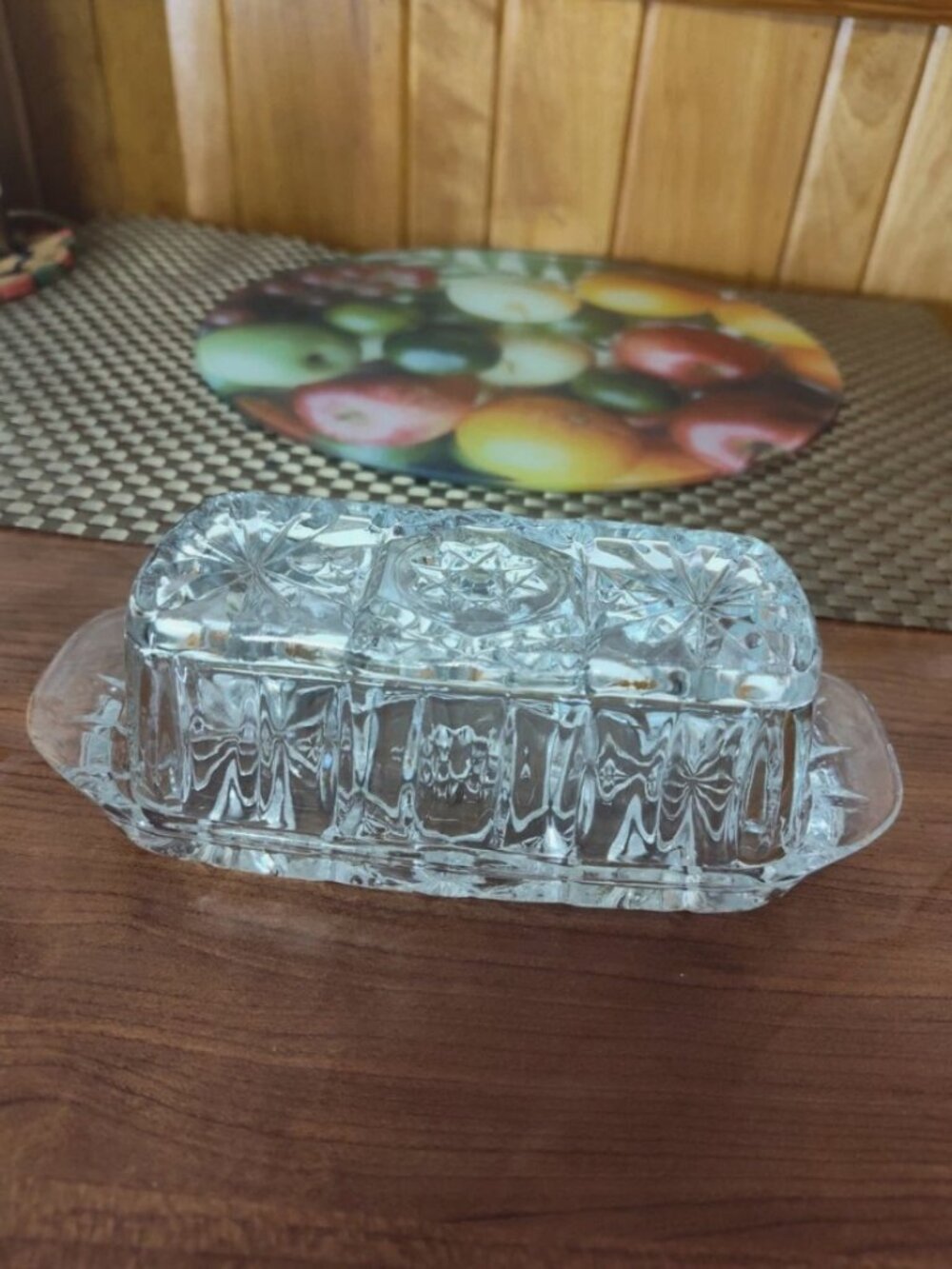 Vintage Anchor Hocking Early American Prescut (EAPC) Covered Butter Dish
